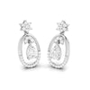 Jewelove™ Earrings Platinum Oval Shape Earrings with Diamonds for Women JL PT E N-43