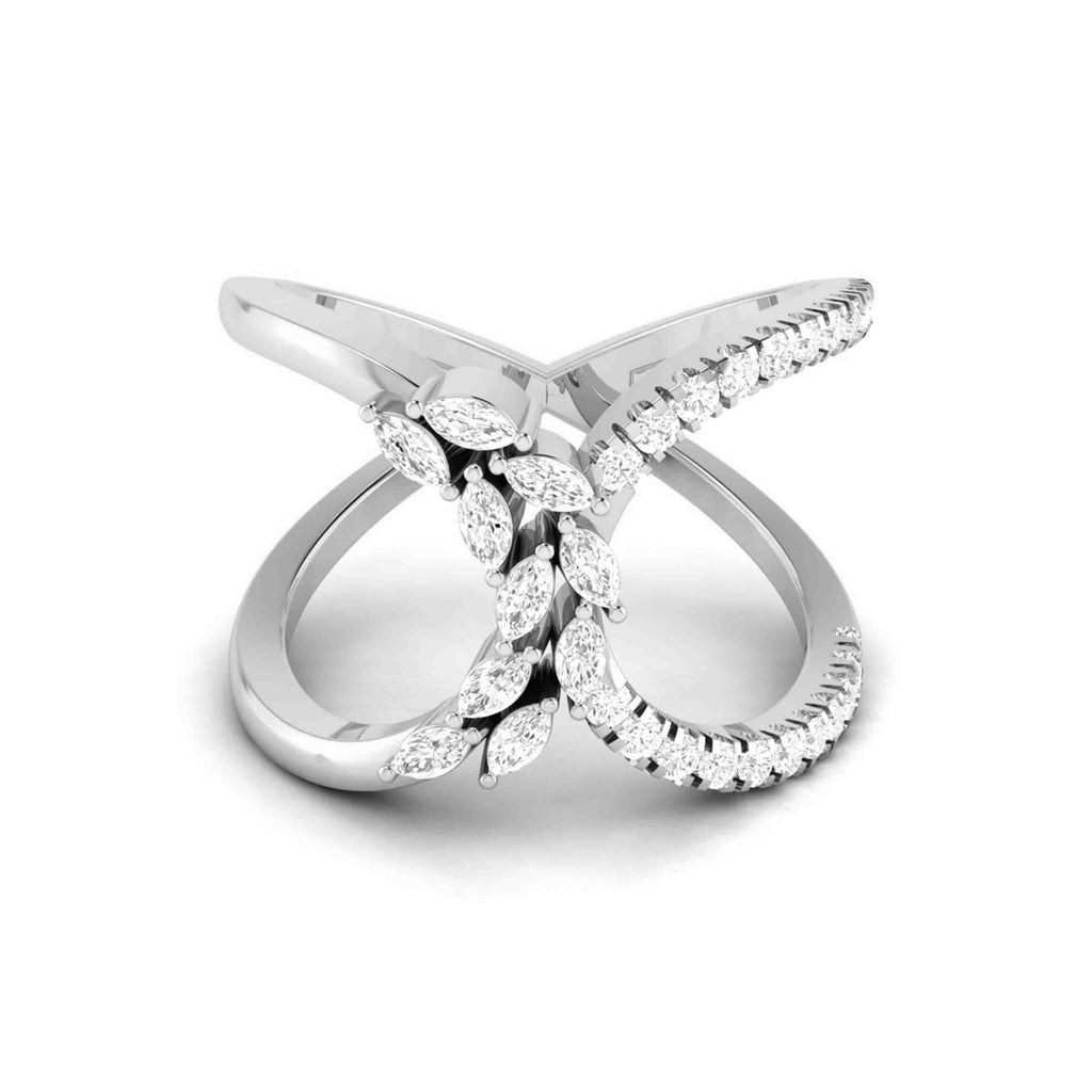 Jewelove™ Rings VS GH / Women's Band only Platinum Pear Marquise Ring with Diamonds for Women JL PT DM 0033