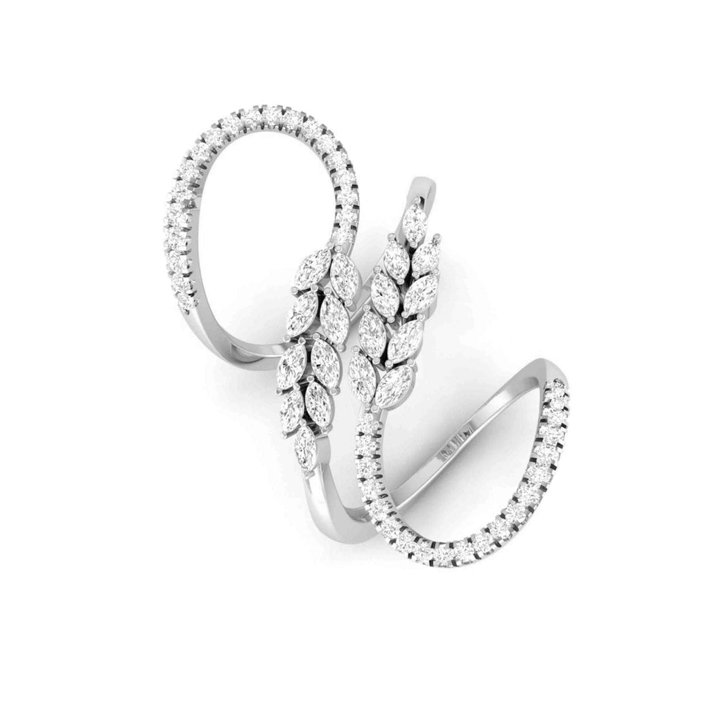 Jewelove™ Rings VS GH / Women's Band only Platinum Pear Marquise Ring with Diamonds for Women JL PT DM 0034