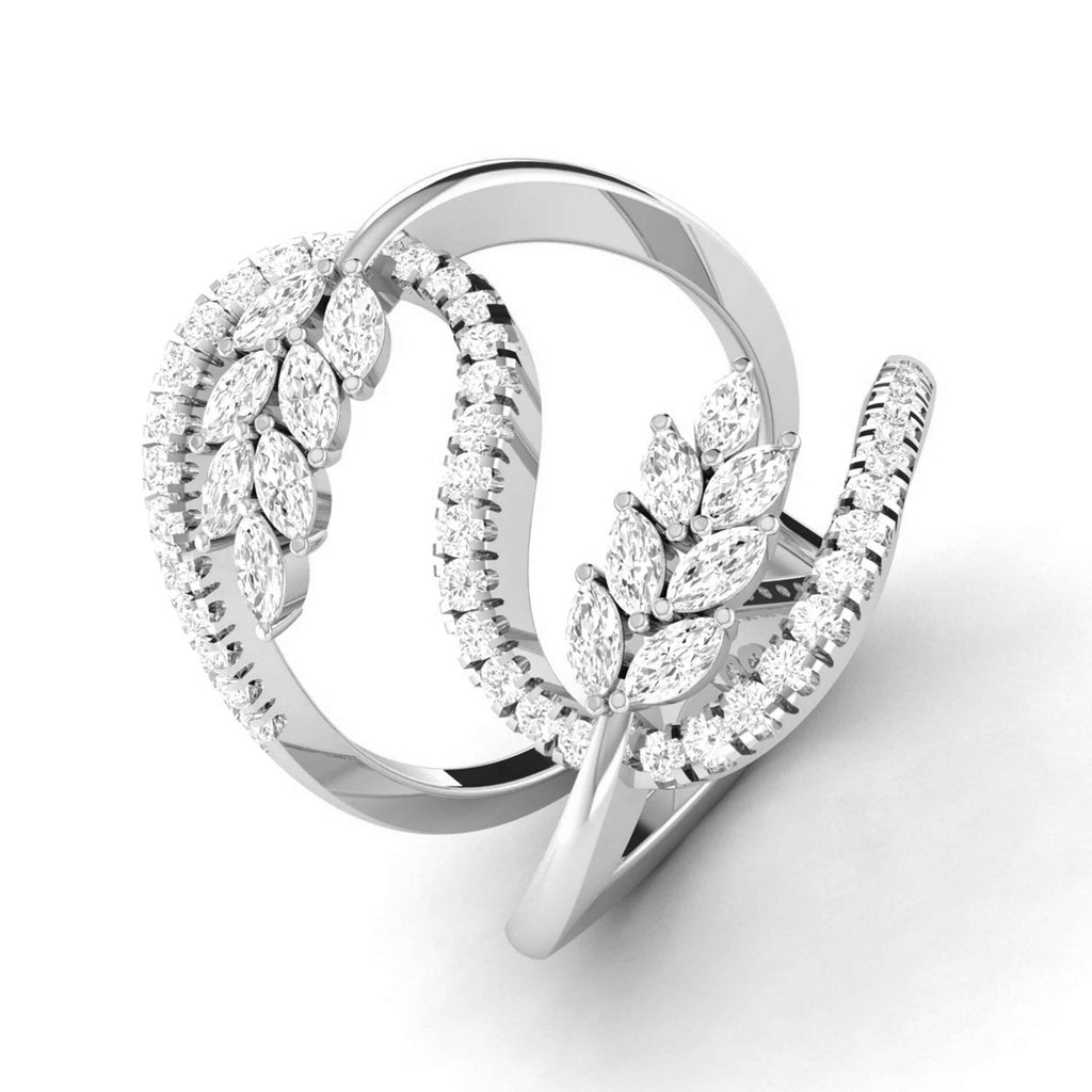 Jewelove™ Rings VS GH / Women's Band only Platinum Pear Marquise Ring with Diamonds for Women JL PT DM 0048