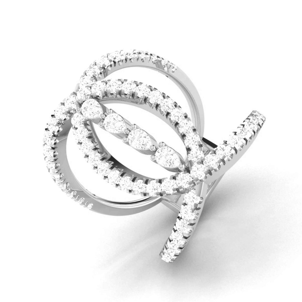 Jewelove™ Rings VS GH / Women's Band only Platinum Pear Marquise Ring with Diamonds for Women JL PT DM 0056