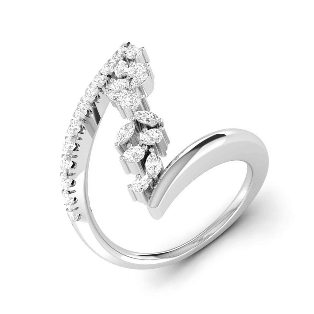Jewelove™ Rings VS GH / Women's Band only Platinum Pear Marquise Ring with Diamonds for Women JL PT DM 0059
