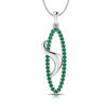 Jewelove™ Pendants Green Platinum Pendant for Women JL PT P NL8654