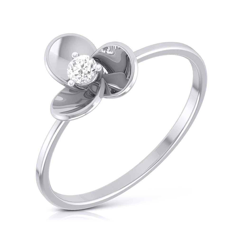 Jewelove™ Rings SI IJ / Women's Band only Platinum Ring for Women with Single Diamond JL PT LR 84