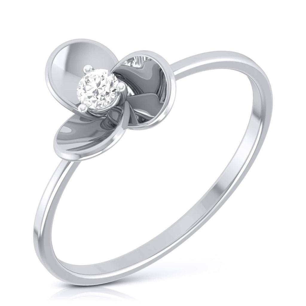 Jewelove™ Rings SI IJ / Women's Band only Platinum Ring for Women with Single Diamond JL PT LR 84