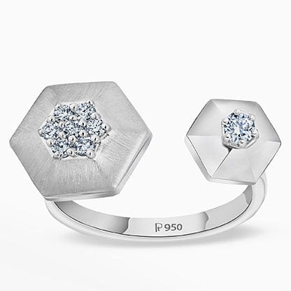 Jewelove™ Rings SI IJ / Women's Band Only Platinum Ring of Balance with Diamonds for Women JL PT 1017