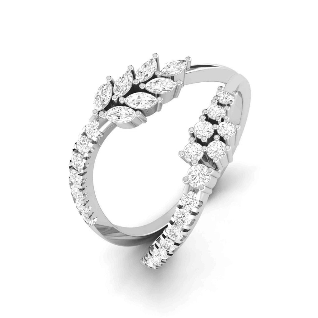 Jewelove™ Rings VS GH / Women's Band only Platinum Ring Pear Marquise with Diamonds for Women JL PT DM 0035