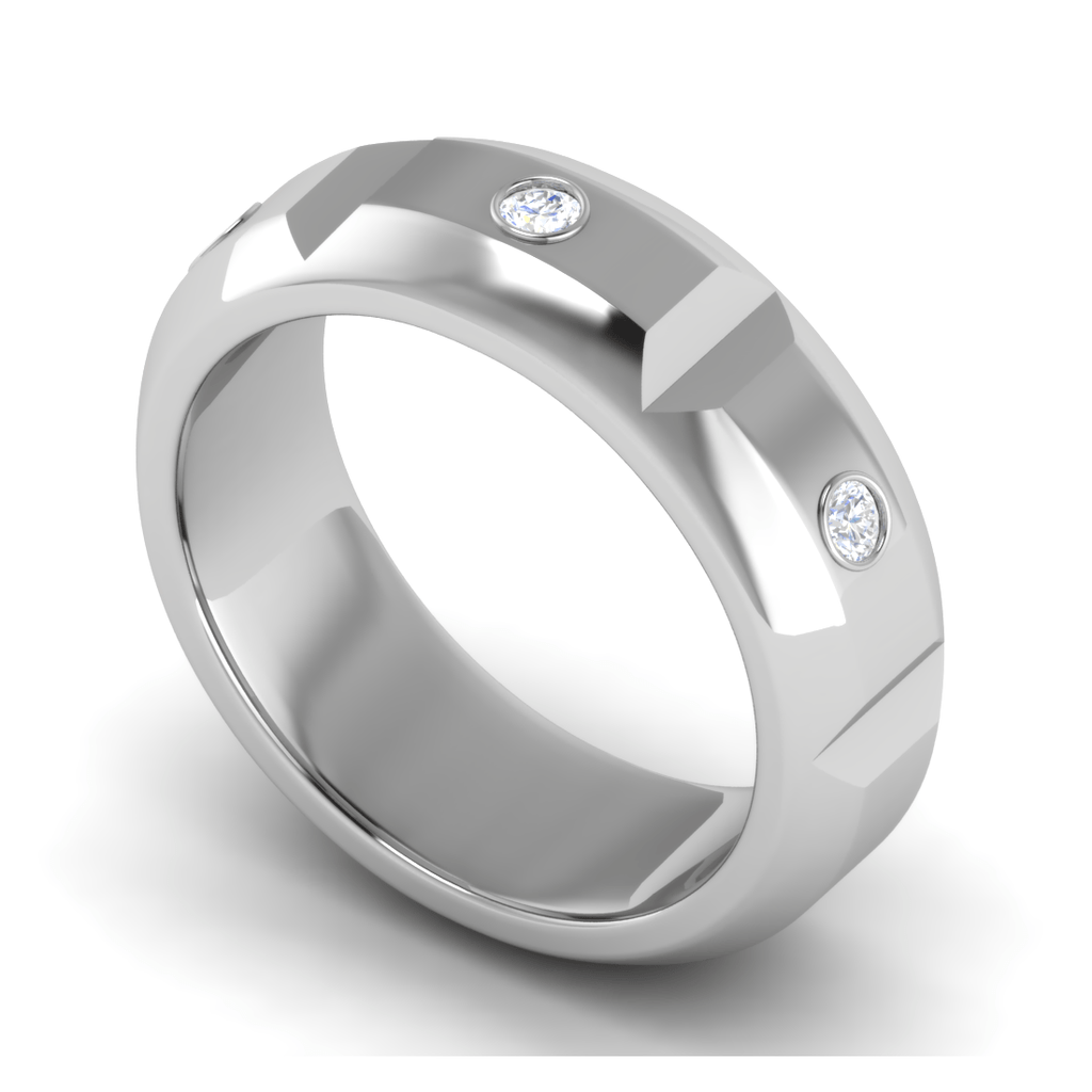 Jewelove™ Rings Women's Band only / SI IJ Platinum Ring with 3 Diamonds for Women JL PT MB RD 124