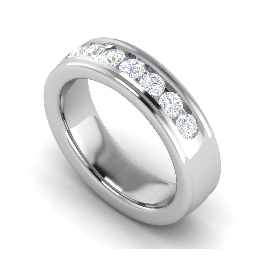 Jewelove™ Rings Women's Band only / SI IJ Platinum Ring with 7 Diamonds for Women JL PT MB RD 121