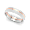 Jewelove™ Men's Band only Platinum Ring with a Rose Gold Streak JL PT 1003