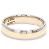Side View of Platinum Ring with a Yellow Gold Line Women's Ring JL PT 650