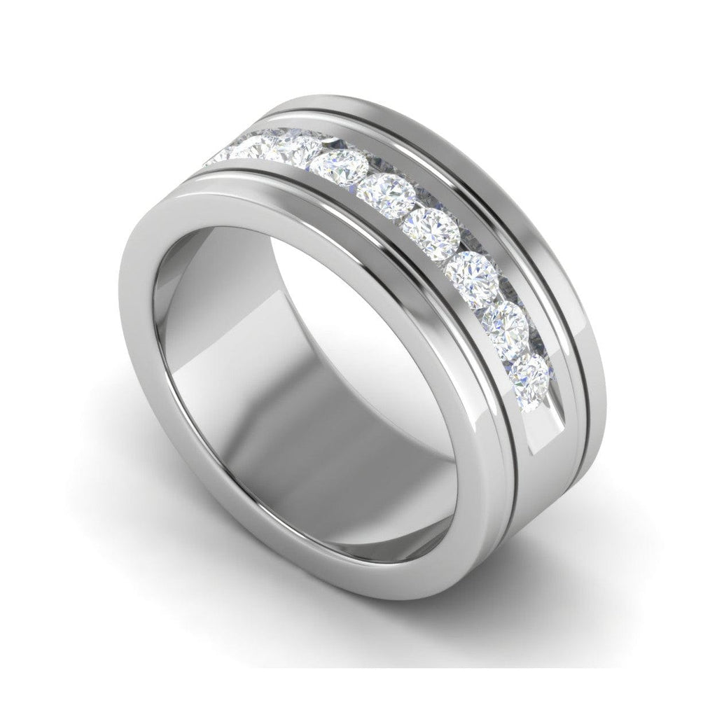 Jewelove™ Rings Men's Band only / SI IJ Platinum Ring with Diamonds for Men JL PT MB RD 143