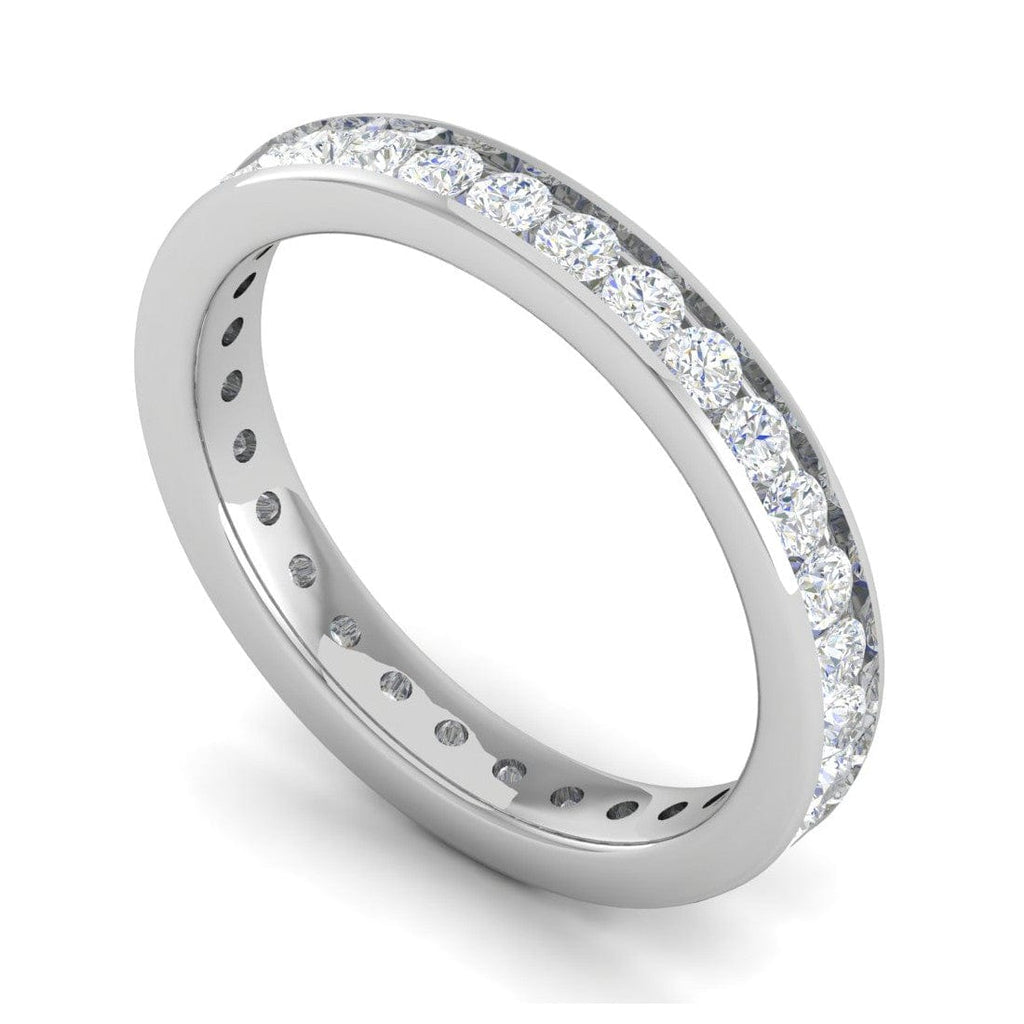 Jewelove™ Rings Women's Band only / SI IJ Platinum Ring With Diamonds for Women JL PT ET RD 104
