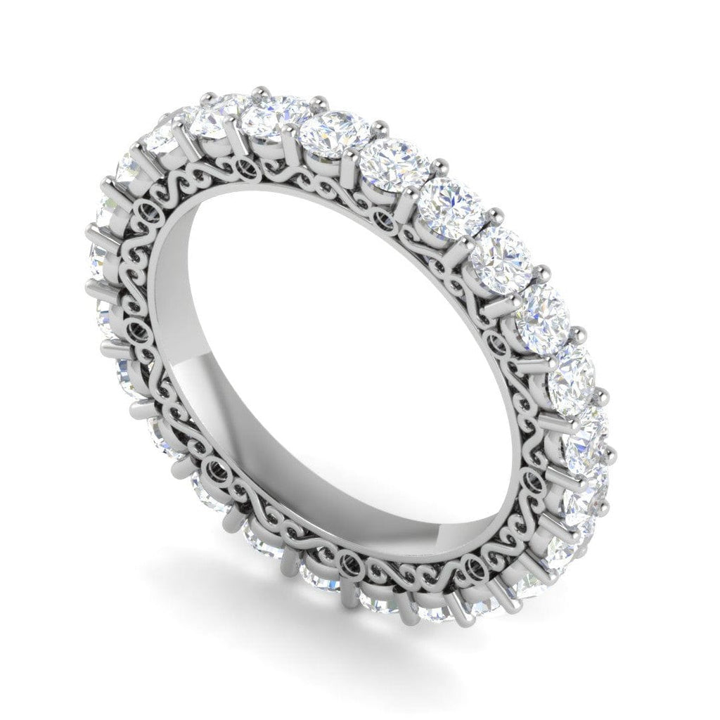 Jewelove™ Rings Women's Band only / SI IJ Platinum Ring With Diamonds for Women JL PT ET RD 110