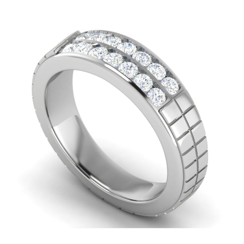 Jewelove™ Rings Women's Band only / SI IJ Platinum Ring with Diamonds for Women JL PT MB RD 101