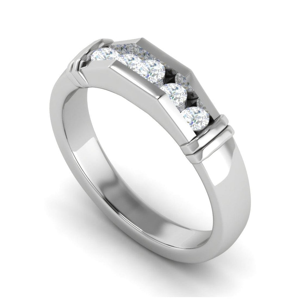 Jewelove™ Rings Women's Band only / SI IJ Platinum Ring with Diamonds for Women JL PT MB RD 103