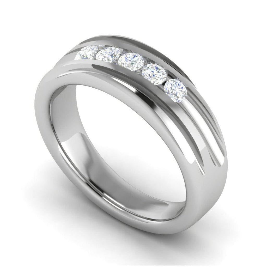 Jewelove™ Rings Women's Band only / SI IJ Platinum Ring with Diamonds for Women JL PT MB RD 104