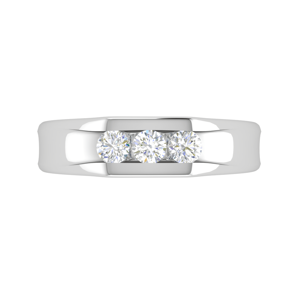 Jewelove™ Rings Women's Band only / SI IJ Platinum Ring with Diamonds for Women JL PT MB RD 106