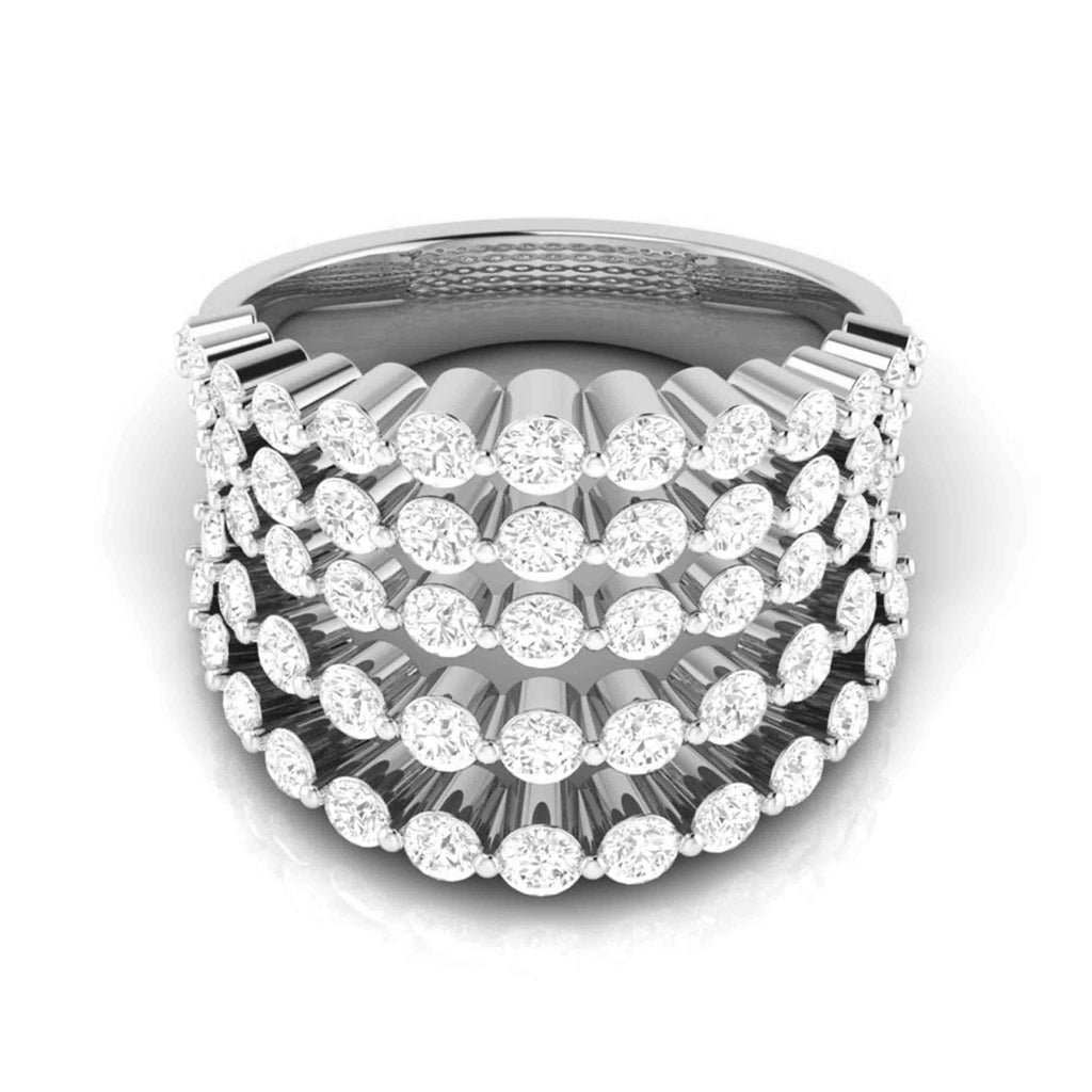 Jewelove™ Rings Women's Band only / SI IJ Platinum Ring with Diamonds for Women JL PT R-5