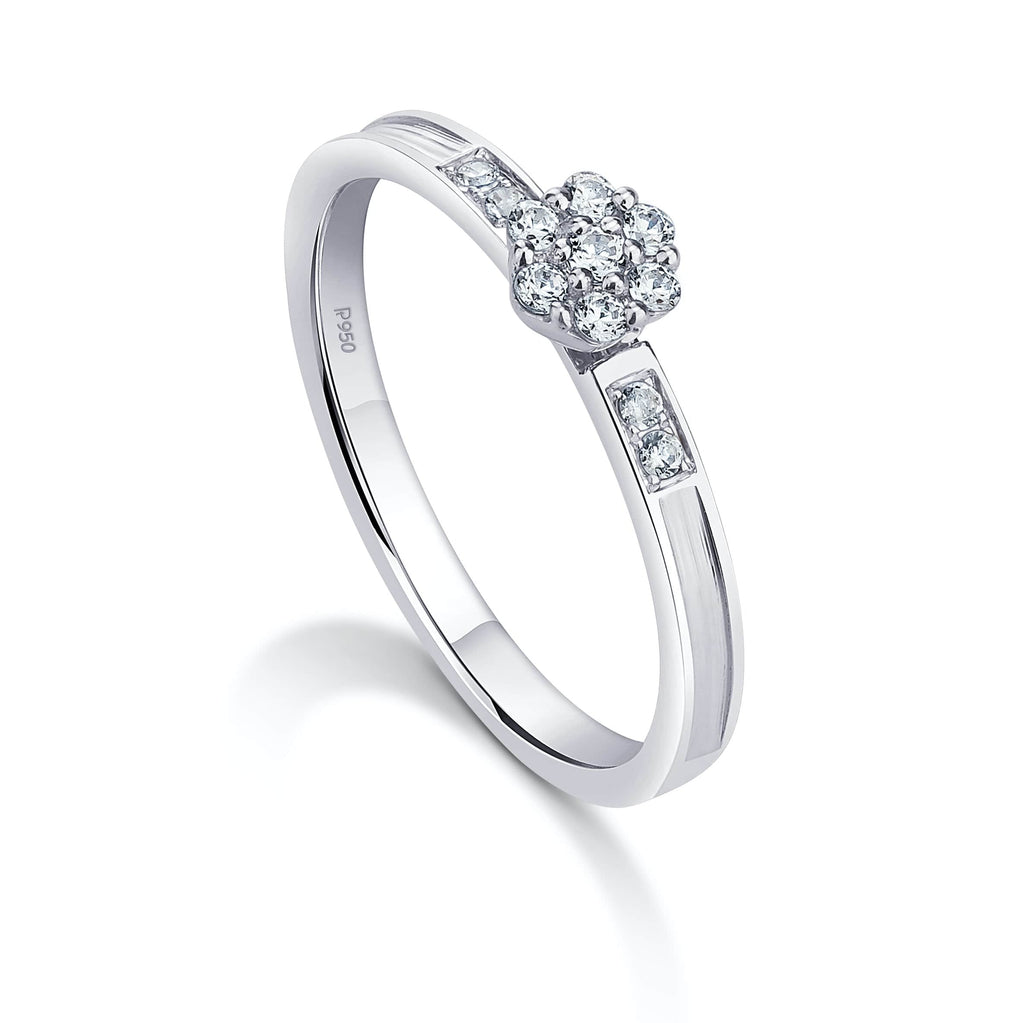 Jewelove™ Rings SI IJ / Women's Band only Platinum Ring with Pressure Setting Diamonds JL PT 1216