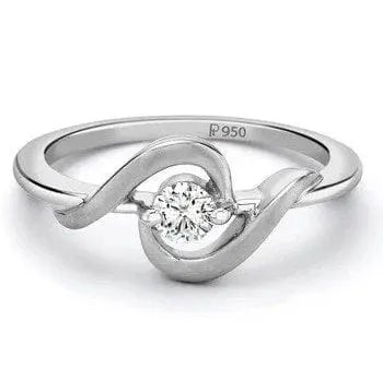 Platinum ring with Single Diamond for Women SJ PTO 201 - Suranas Jewelove
