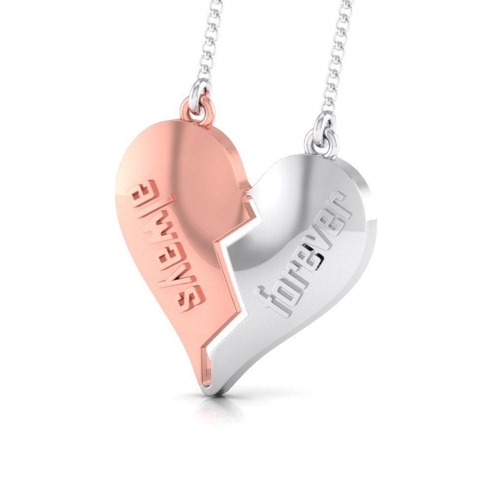 To My Sister - Forever & Always - Sterling Silver Interlocking Hearts