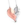 Front Side View of Platinum of Rose Heart Pendant with Diamonds JL PT P 8114