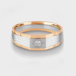 Jewelove™ Rings SI IJ / Men's Band only Platinum Rose Gold with Diamond Ring for Men JL PT 1117