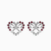 Jewelove™ Earrings SI IJ Platinum Ruby & Diamond Heart Earrings JL PT E 18026