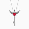 Jewelove™ Pendants Platinum Ruby Heart Wings Pendant with Diamond for Women JL PT P 18035