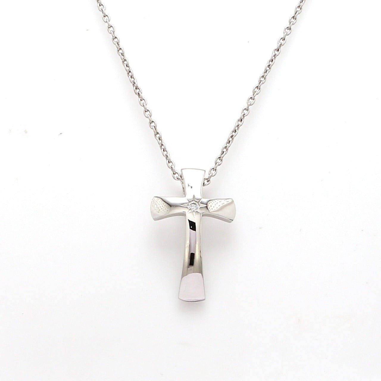 Platinum Single Diamond Cross Pendant JL PT P 309