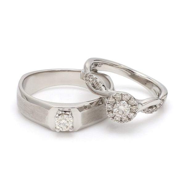 Jewelove™ Rings Platinum Solitaire Couple Rings JL PT 983