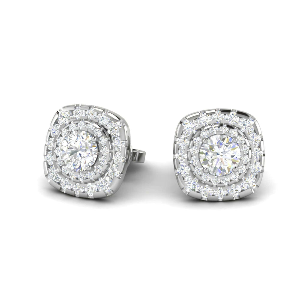 Jewelove™ Earrings J VS Platinum Solitaire Diamond Earrings for Women JL PT SE RD 107