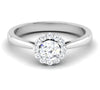 Jewelove™ Rings Women's Band only Platinum Solitaire Diamond Engagement Setting with Single Halo JL PT 498-M
