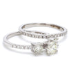 Jewelove™ Rings Platinum Solitaire Engagement Bridal Ring Set with Diamond Accents JL PT 584, 585
