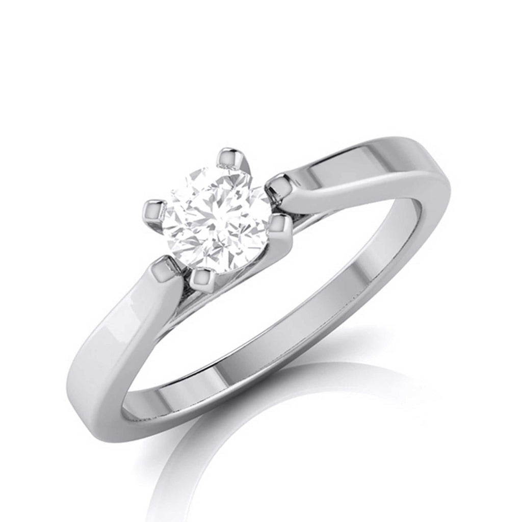 Jewelove™ Rings J VS / Women's Band only Platinum Solitaire Engagement Cathedral Ring JL PT G-123