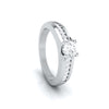 Jewelove™ Rings Platinum Solitaire Engagement Ring for Women with Accent Diamonds JL PT G-119
