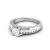Jewelove™ Rings Platinum Solitaire Engagement Ring for Women with Accent Diamonds JL PT G-119