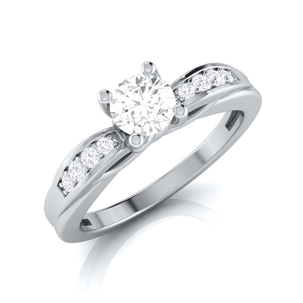 Jewelove™ Rings J VS / Women's Band only Platinum Solitaire Engagement Ring with a Hidden Heart JL PT G-118