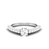Jewelove™ Rings SI IJ / Women's Band only Platinum Solitaire Engagement Ring with Diamond Accents JL PT 674-A