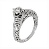 Jewelove™ Rings Women's Band only Platinum Solitaire Engagement Ring with Filigree JL PT 506