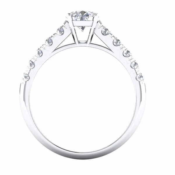 Jewelove™ Rings Platinum Solitaire Engagement Setting with 10 Diamonds on Shank JL PT 478-M