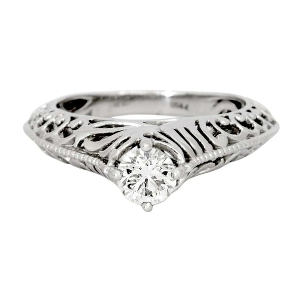 Platinum Solitaire Engagement Ring with Engraving JL PT 506 - Suranas Jewelove
 - 2
