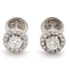 Jewelove™ Earrings SI IJ Platinum Solitaire Halo Earrings JL PT E 183