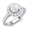 Platinum Solitaire Rings in India - Platinum Solitaire Halo Engagement Ring With Diamond Shank JL PT 465
