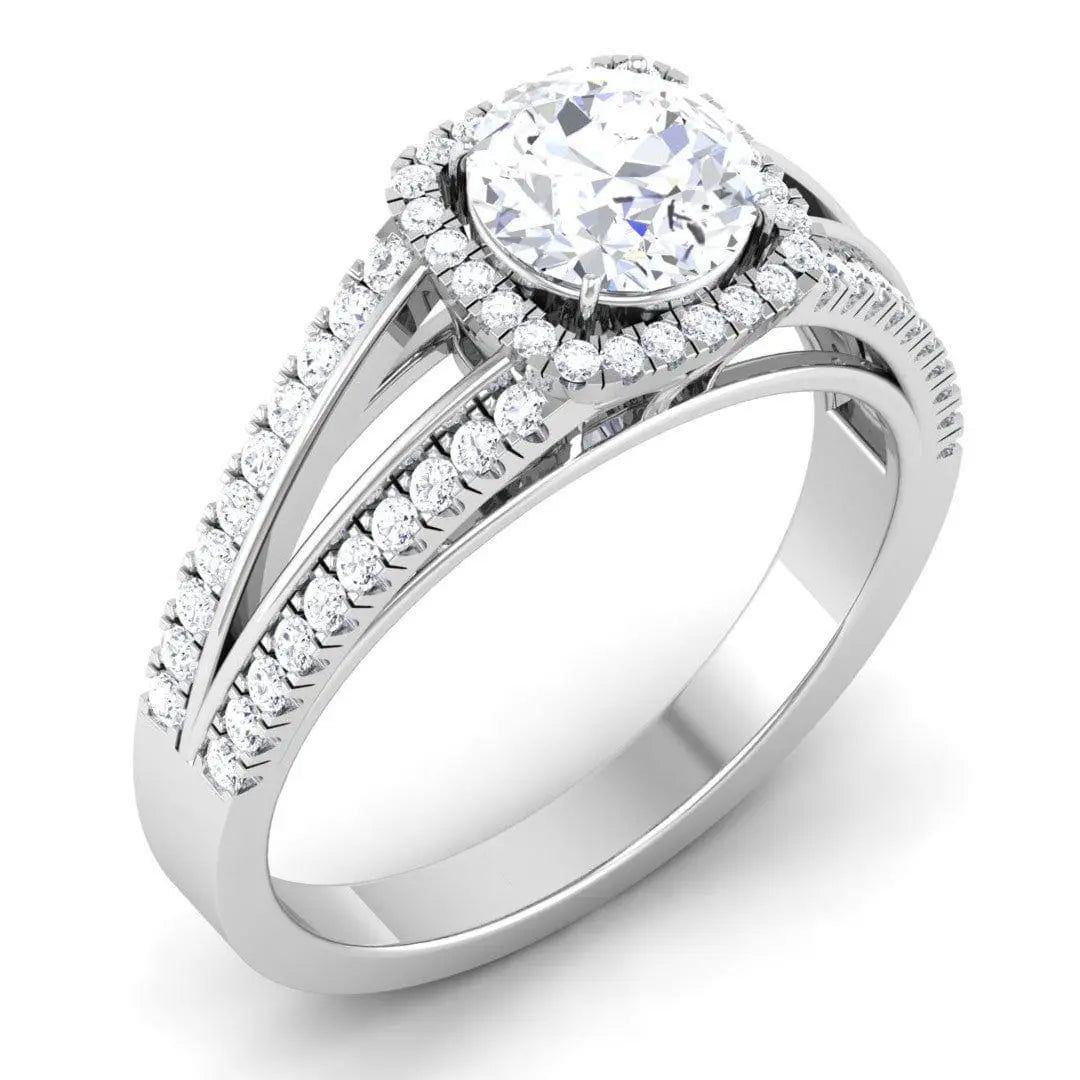 Platinum Solitaire Setting with Double Shank Diamonds JL PT 513-M