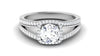 Jewelove™ Rings Women's Band only Platinum Solitaire Setting with Double Shank Diamonds JL PT 513-M