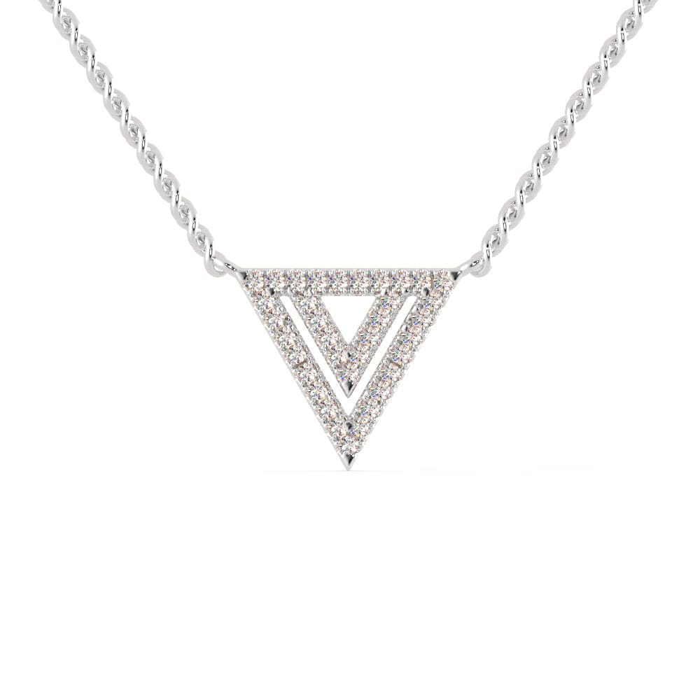 Jewelove™ Pendants SI IJ Platinum Triangle Pendant with Diamonds for Women JL PT P 1226