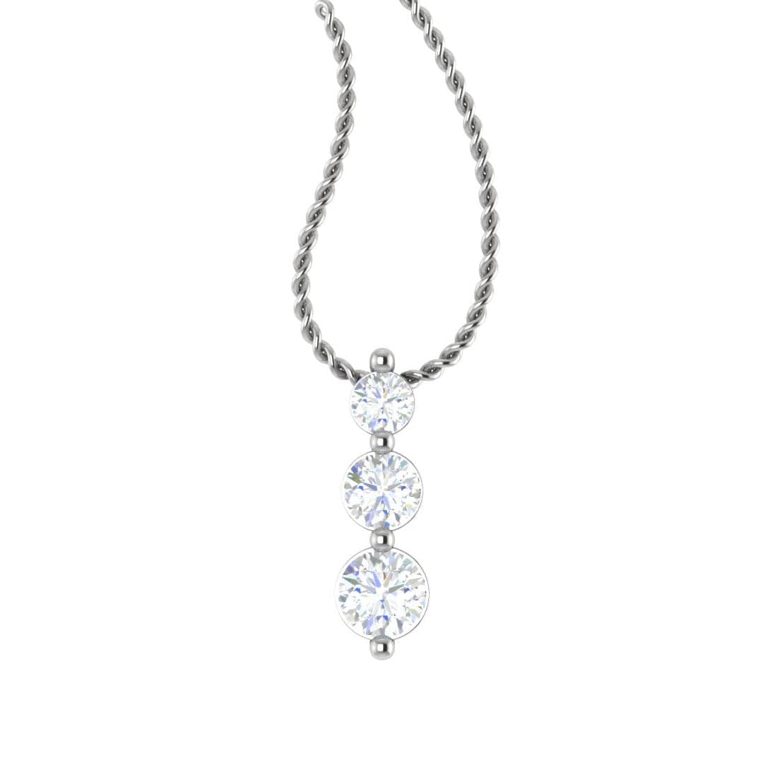 Platinum Triple Diamond Pendant for Women JL PT P P3 RD 100 – Jewelove.US