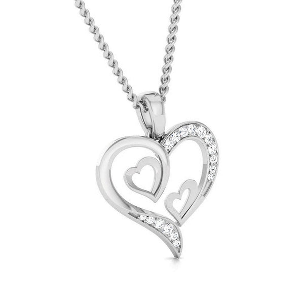 Front 2 View of Platinum Tripple Heart Pendant with Diamonds JL PT P 8067